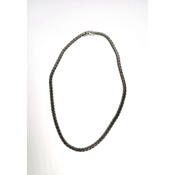 Vintage Sterling Silver Chain Necklace With Secure Clasp 20 Inches Estate Jewelr - Picture 3 of 11